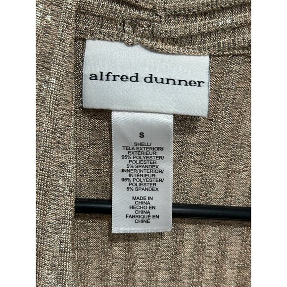 Alfred Dunner Womens Metallic Gold Cardigan Attached Tank Set Sz Small - Picture 6 of 10